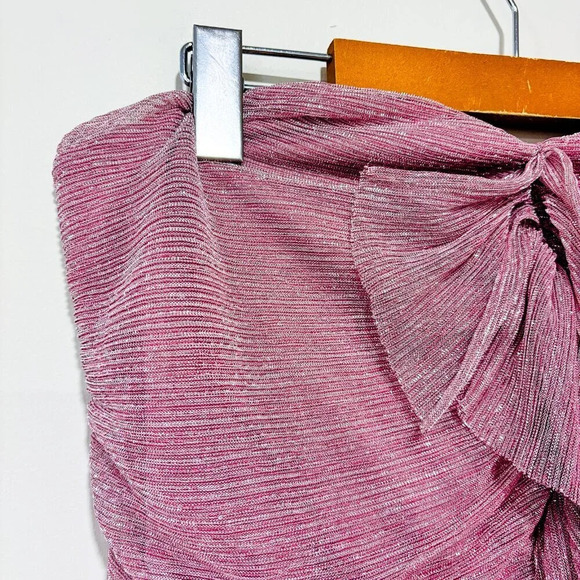 SUZY SHIER Shimmering pink  bodycon top - Picture 3 of 9